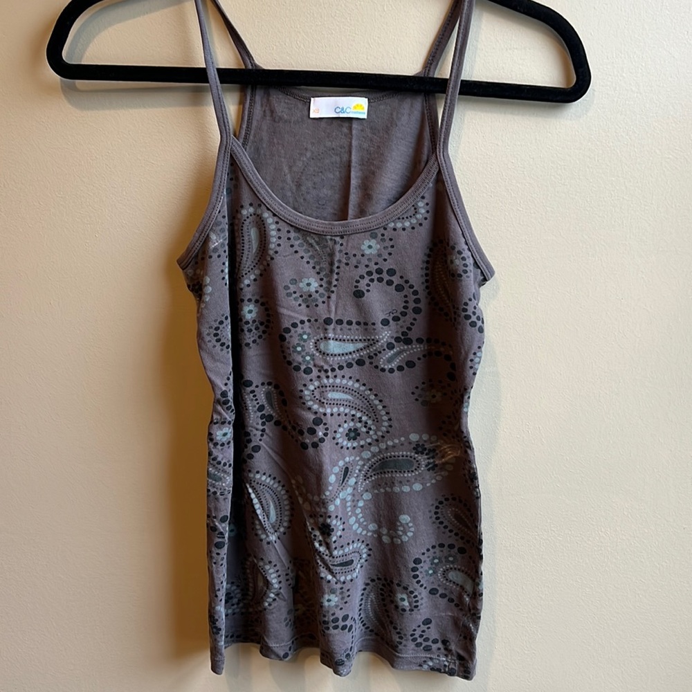C&C California gray paisley print camisole top